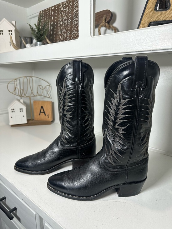 Dan Post Shoes - Vintage Dan Post Western Boots Womens 9.5 Brown Leather Cowboy Classic USA